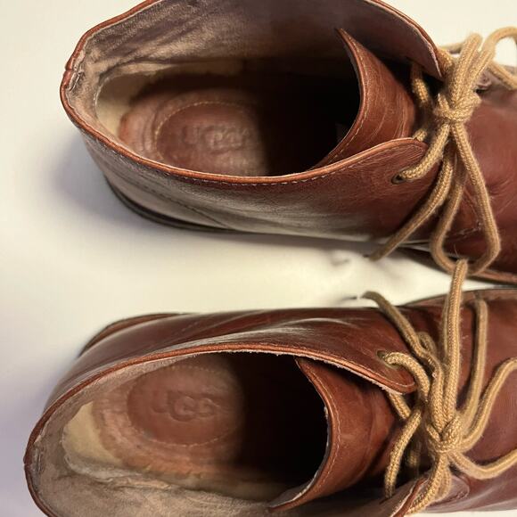UGG Chukka Boot Size 11.5 Leighton Brown Leather Laceup - Picture 11 of 16